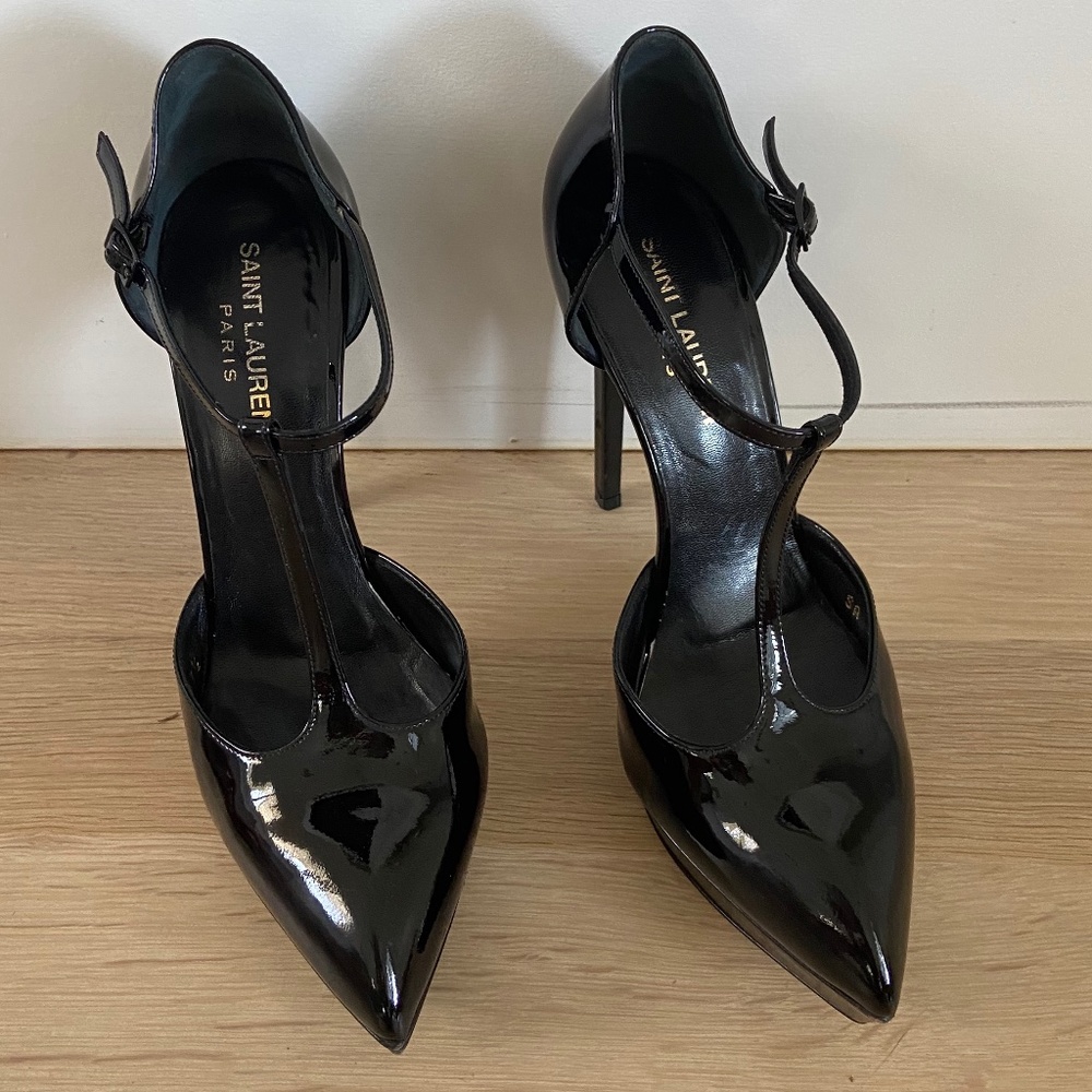 Saint Laurent patent leather platform shoes